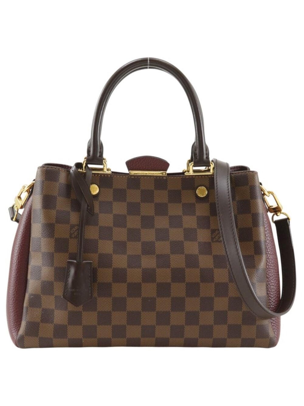 Louis Vuitton Brittany Damier Ebene 2-Way Shoulder Bag Canvas Leather Brown
